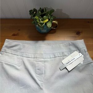 Zac & Rachel New Silver Pull On Millennium Ankle Pants Size 14 New With Tags